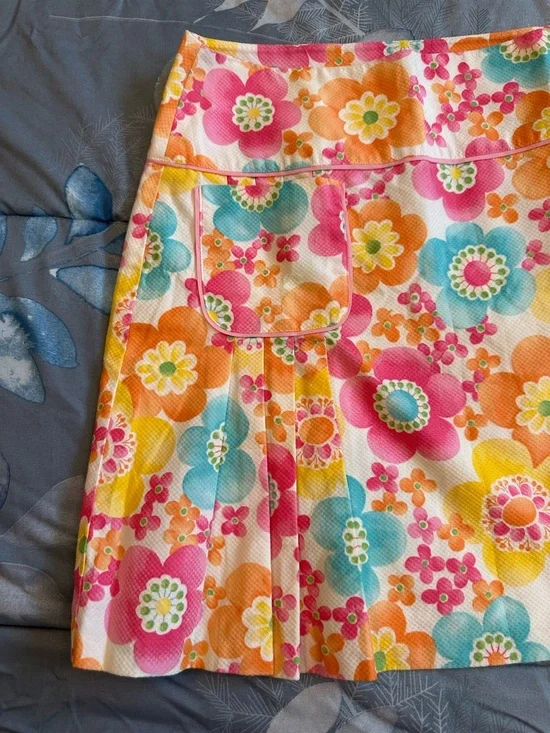 EUC /Like NewTalbots Kids Floral Mini Skirt in Pink, Orange, Yellow  Sz 20 - Picture 5 of 8